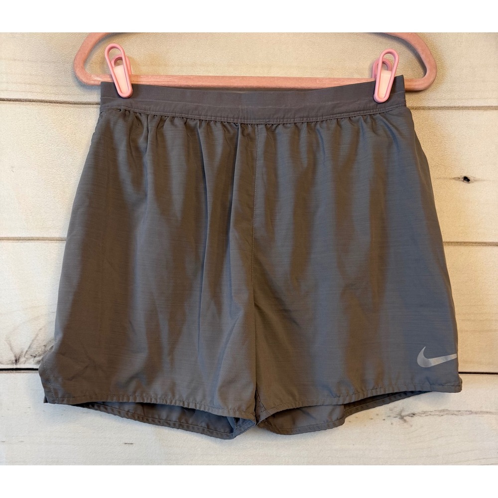 Nike Dri-FIT Women Gray Running Shorts Mesh Liner Perforated Large L